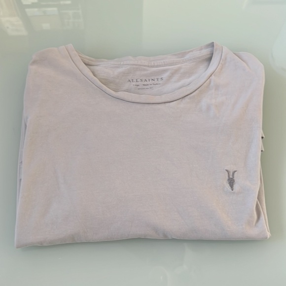 AllSaints Brace Tonic Slim Fit Cotton T-Shirt | Size: Large, Color:Marble Grey - Picture 2 of 5
